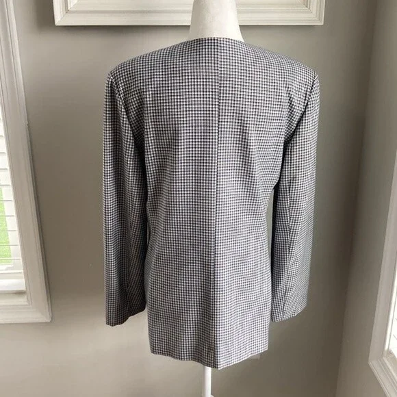 Vintage Chad Stevens Herringbone Wear to Work Boxy Oversized Blazer Size 10 - Picture 4 of 13